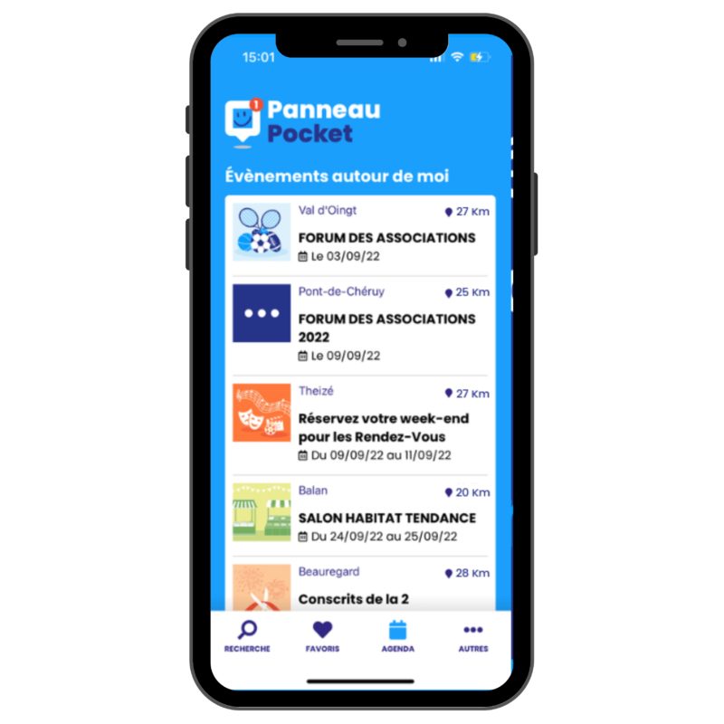 Toute l’information sur les évènements locaux via notre fonctionnalité Agenda